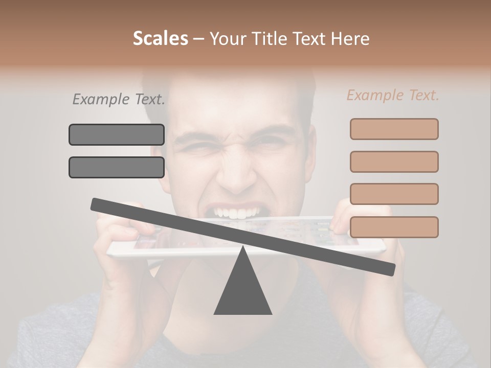 Holding Frustration Male PowerPoint Template