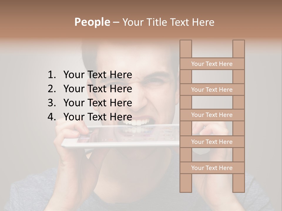 Holding Frustration Male PowerPoint Template