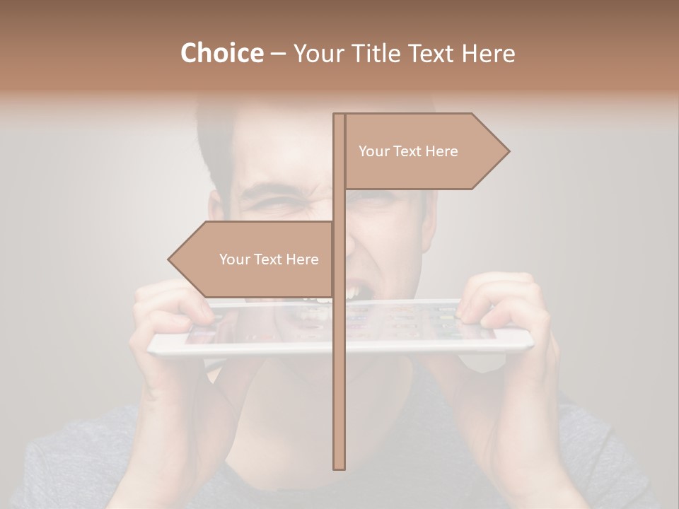 Holding Frustration Male PowerPoint Template