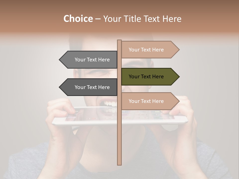 Holding Frustration Male PowerPoint Template