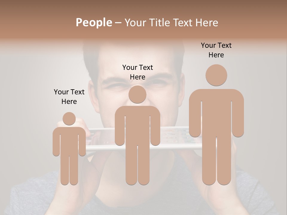 Holding Frustration Male PowerPoint Template