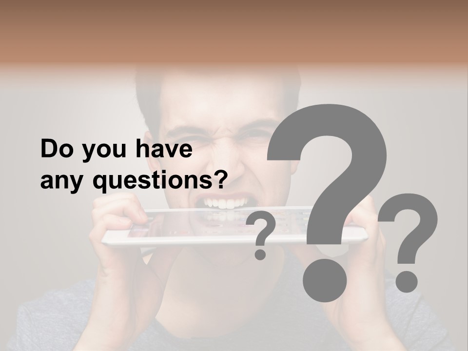 Holding Frustration Male PowerPoint Template