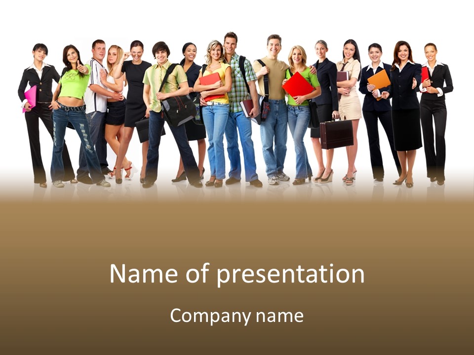 Group Student Isolated PowerPoint Template