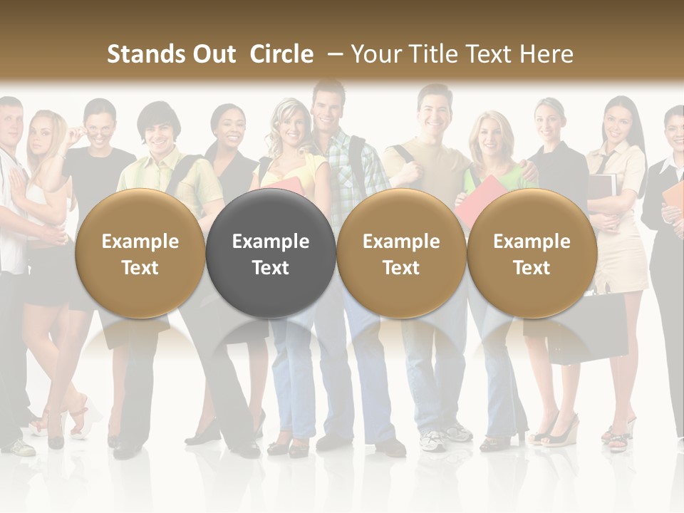 Group Student Isolated PowerPoint Template