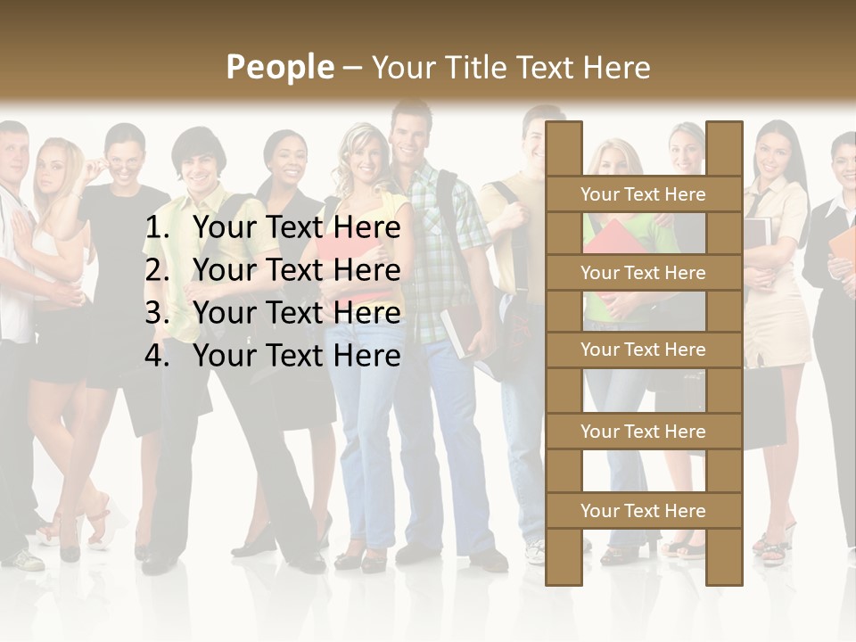 Group Student Isolated PowerPoint Template