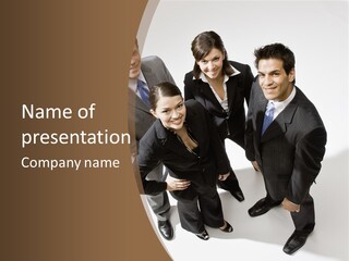 Together High Businesswoman PowerPoint Template