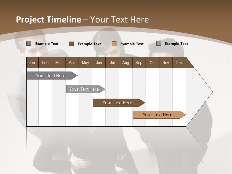 Together High Businesswoman PowerPoint Template