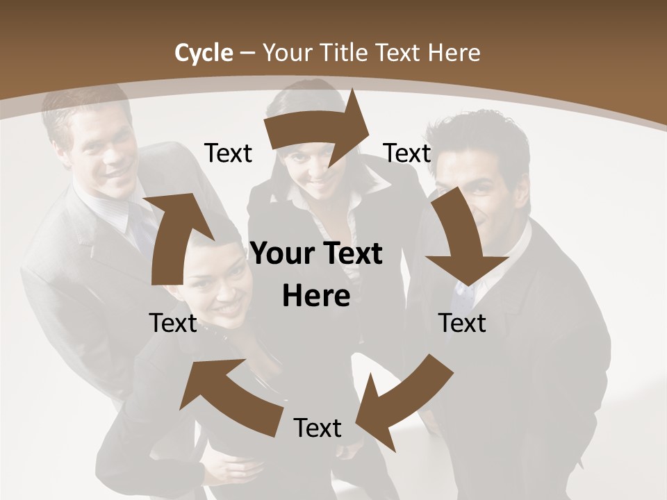 Together High Businesswoman PowerPoint Template