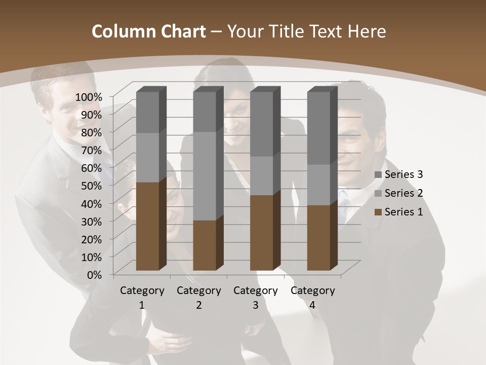Together High Businesswoman PowerPoint Template