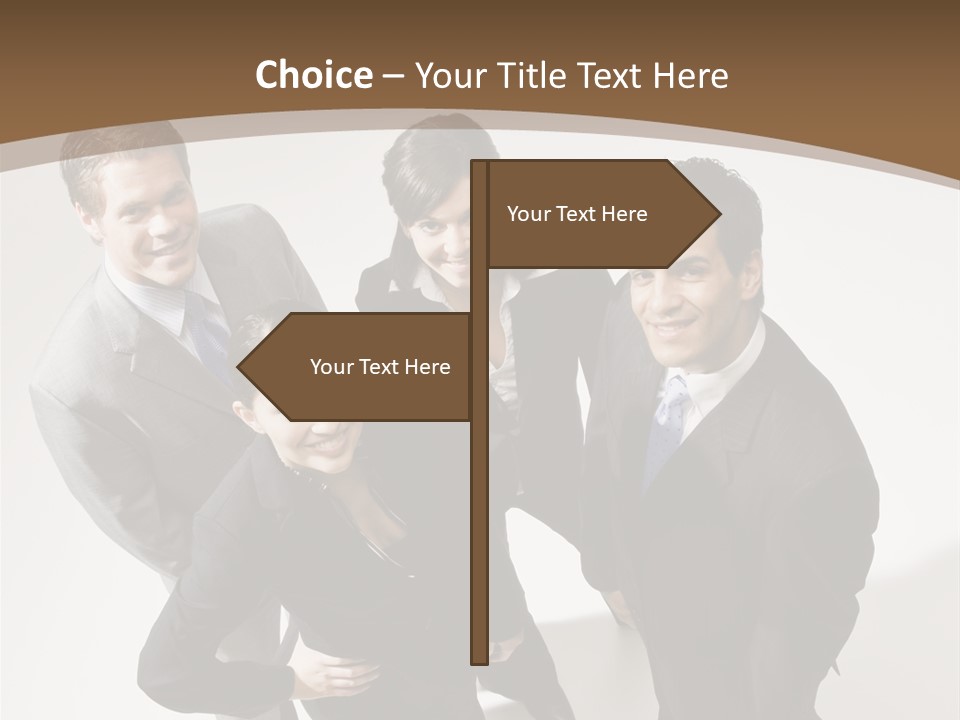 Together High Businesswoman PowerPoint Template