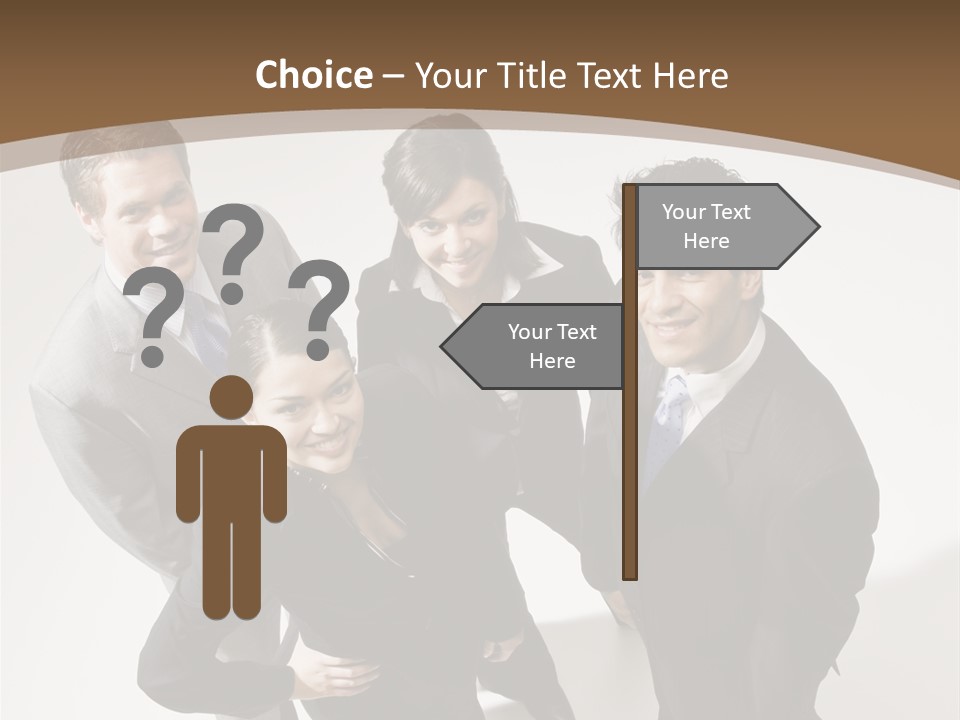 Together High Businesswoman PowerPoint Template