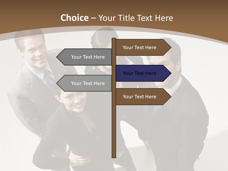 Together High Businesswoman PowerPoint Template