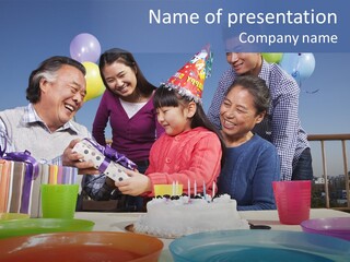 Birthday Senior Men Granddaughter PowerPoint Template