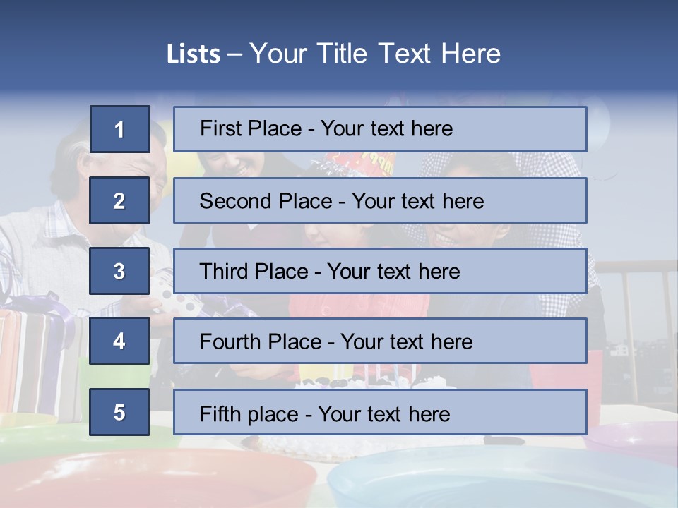 Birthday Senior Men Granddaughter PowerPoint Template