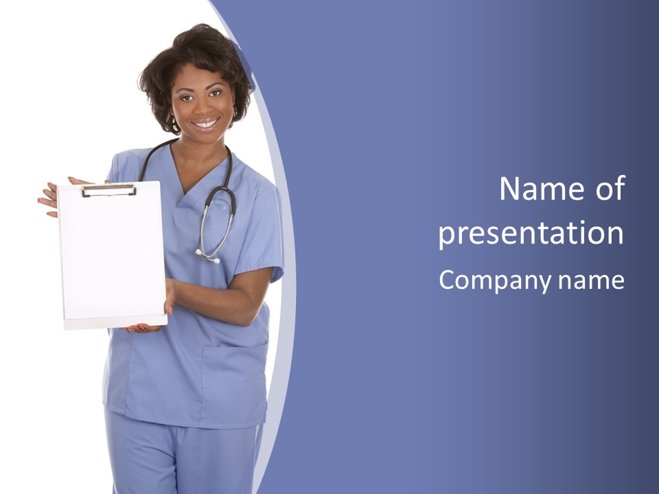 Health Confident Nurse PowerPoint Template