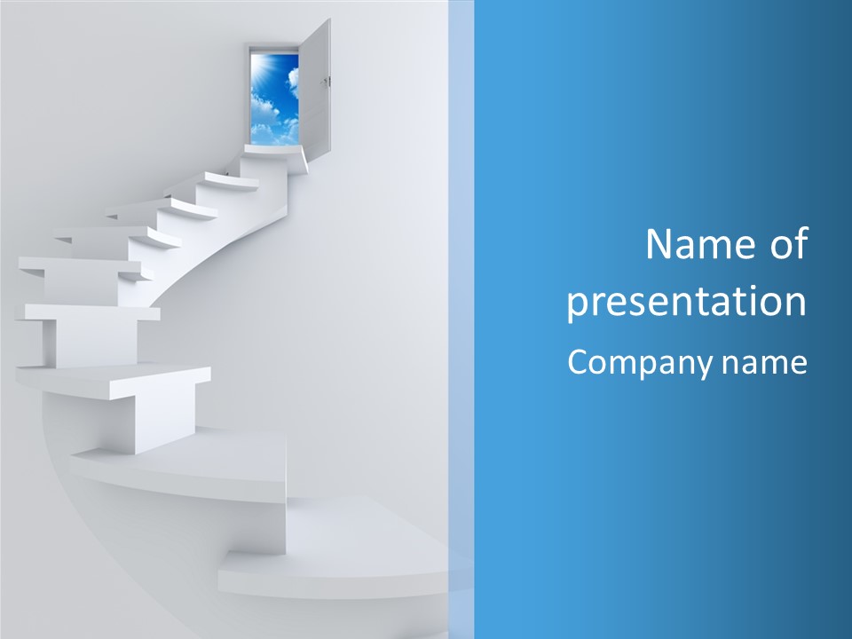 White Doorway Growth PowerPoint Template