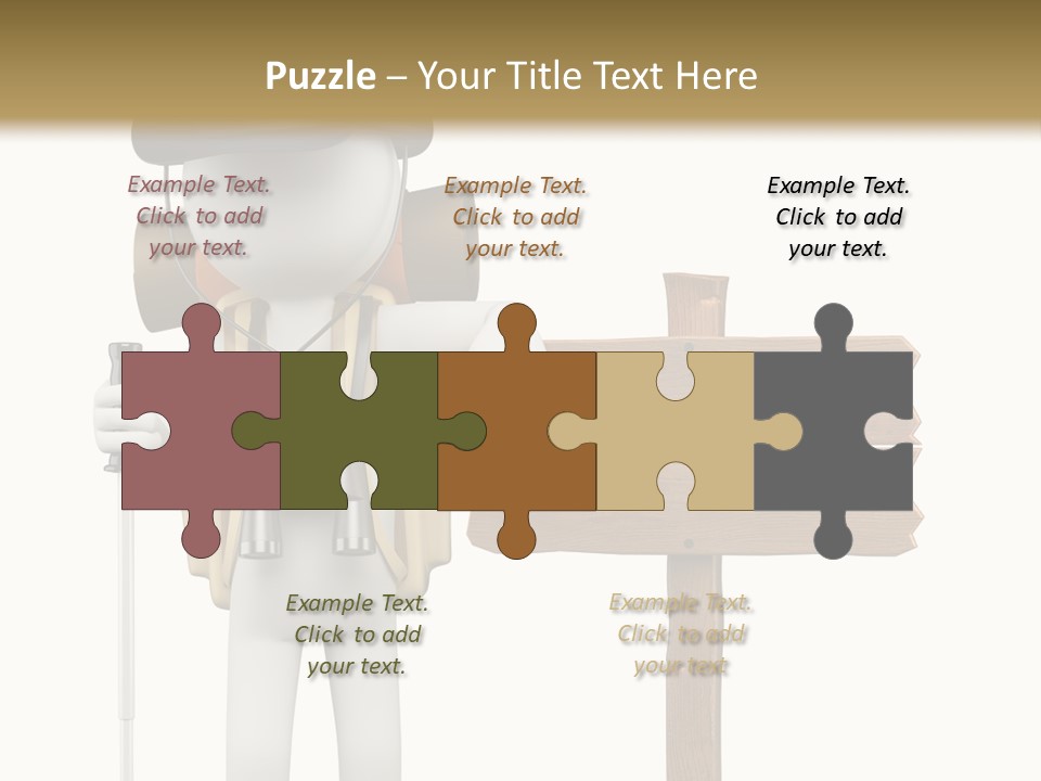 Man Hiking Human PowerPoint Template