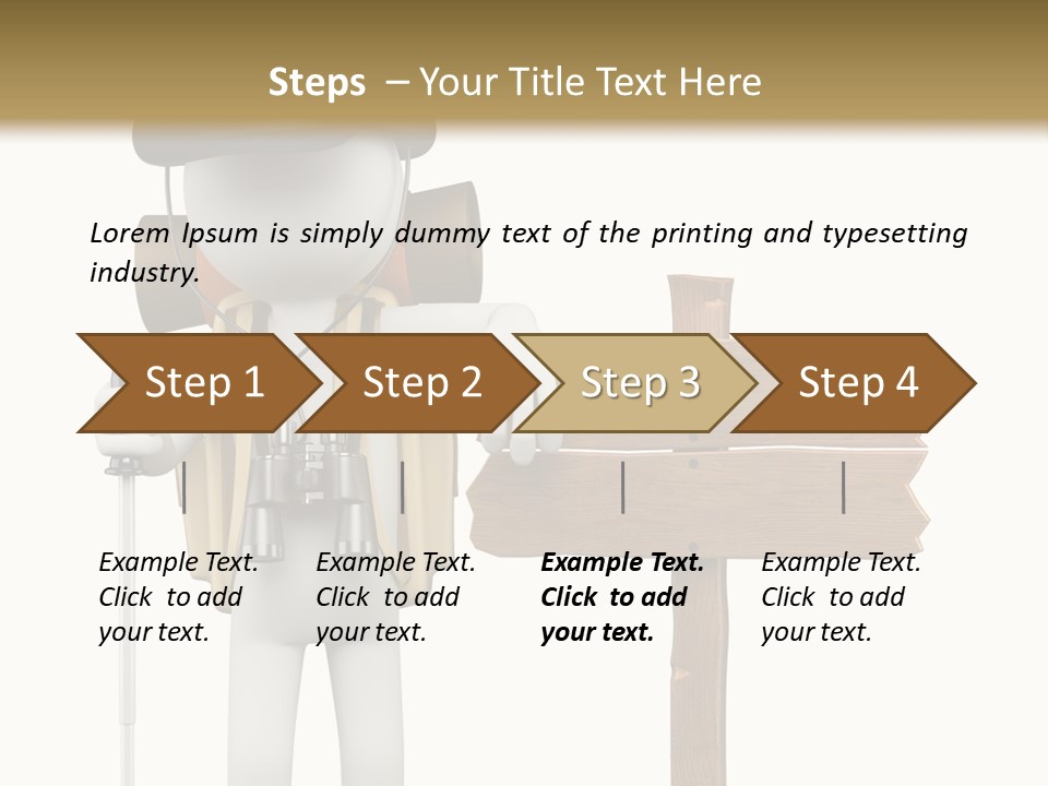 Man Hiking Human PowerPoint Template
