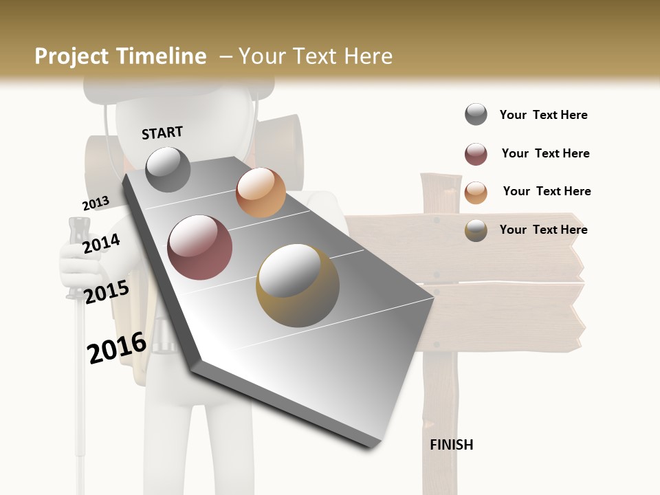 Man Hiking Human PowerPoint Template