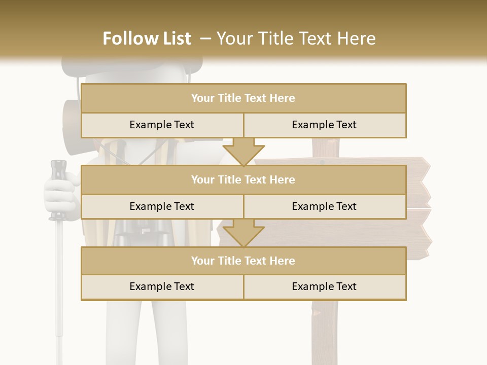 Man Hiking Human PowerPoint Template