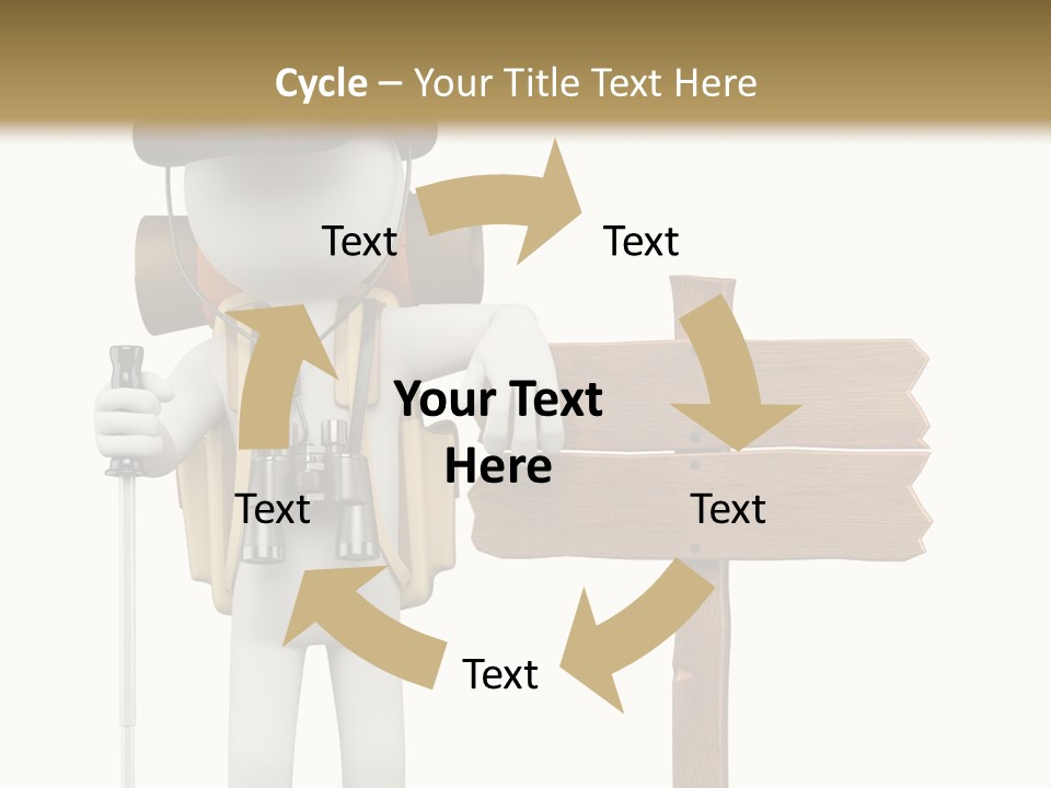 Man Hiking Human PowerPoint Template