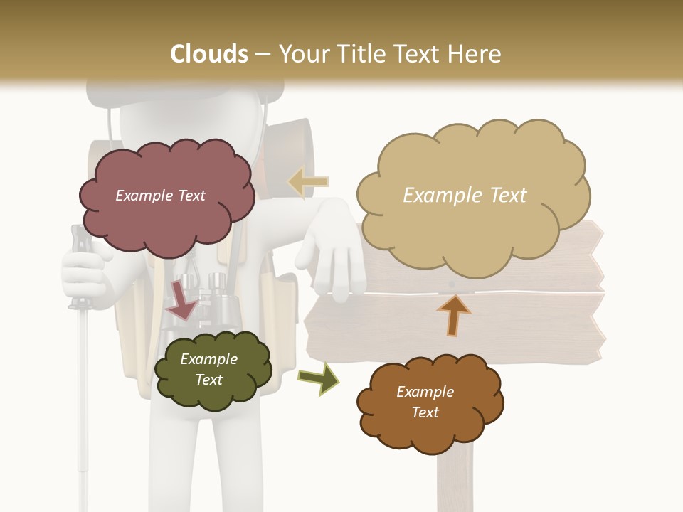 Man Hiking Human PowerPoint Template
