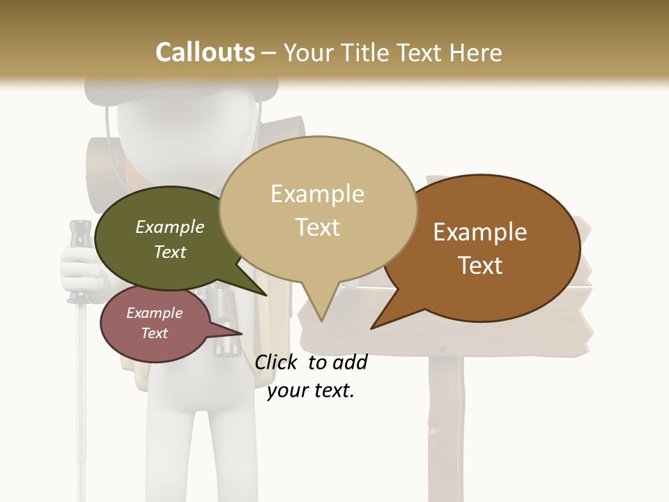 Man Hiking Human PowerPoint Template