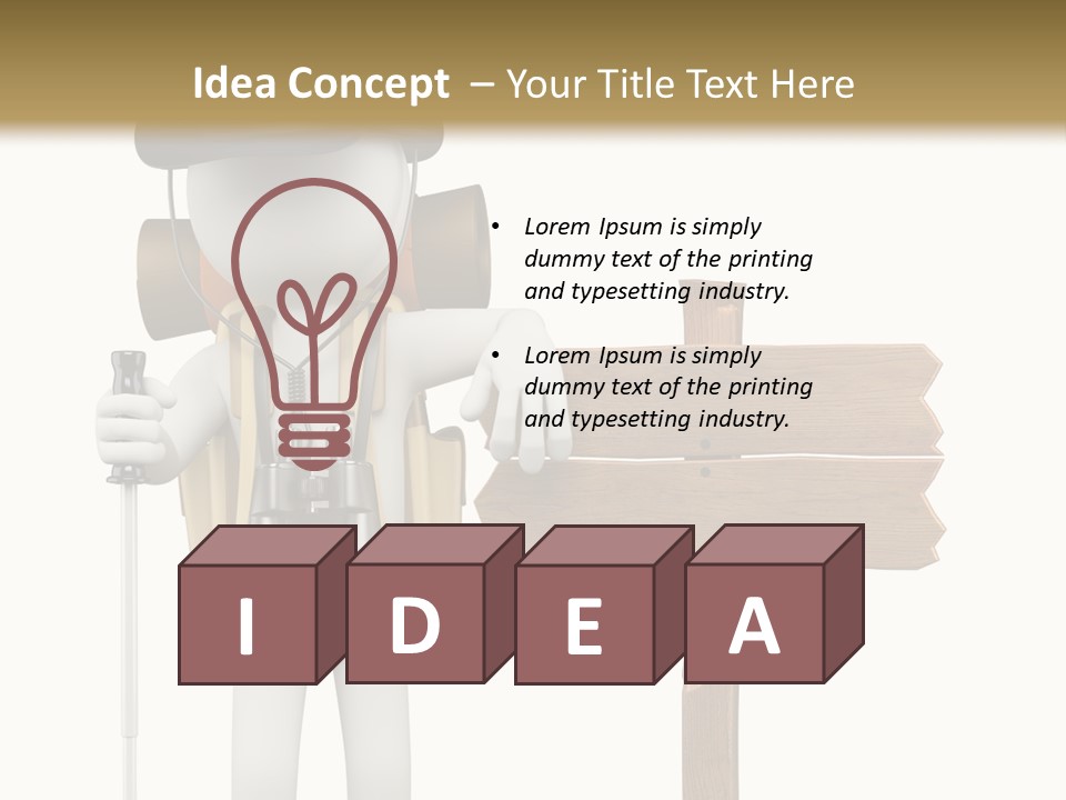 Man Hiking Human PowerPoint Template