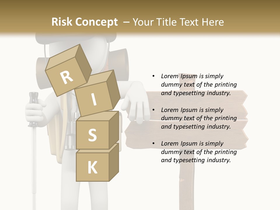 Man Hiking Human PowerPoint Template