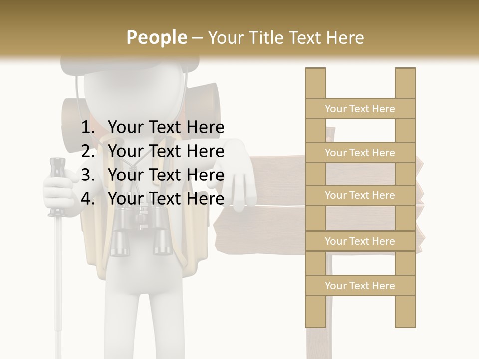 Man Hiking Human PowerPoint Template