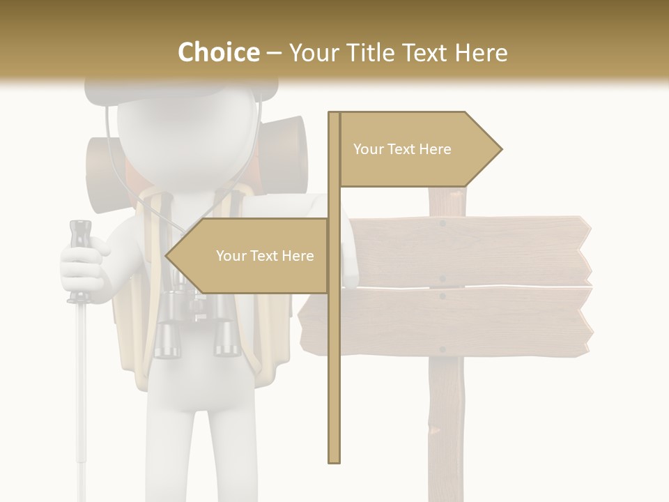 Man Hiking Human PowerPoint Template