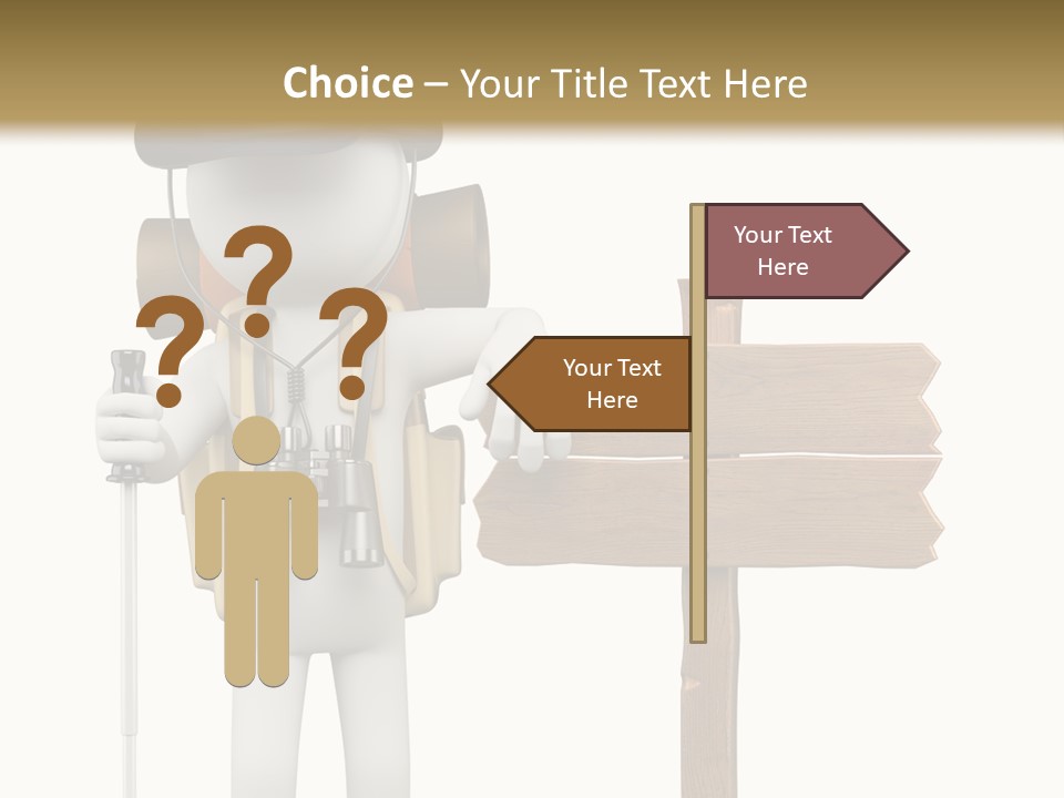 Man Hiking Human PowerPoint Template