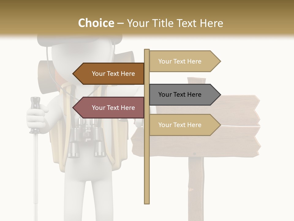 Man Hiking Human PowerPoint Template