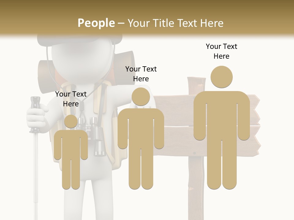 Man Hiking Human PowerPoint Template