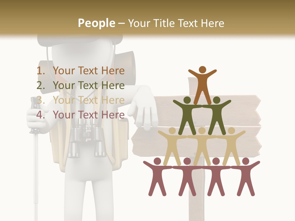 Man Hiking Human PowerPoint Template