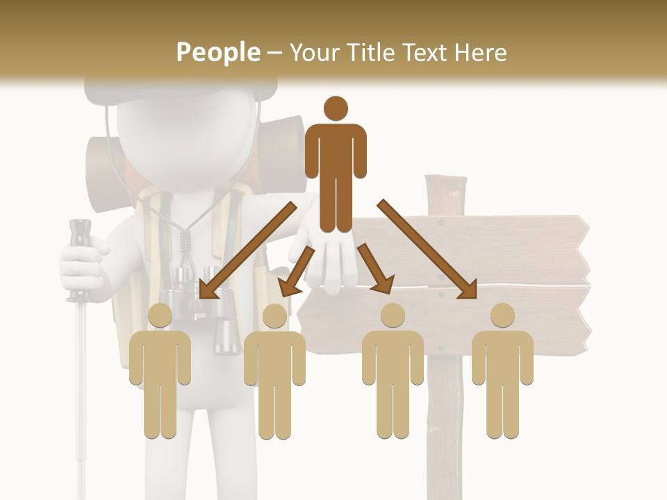 Man Hiking Human PowerPoint Template