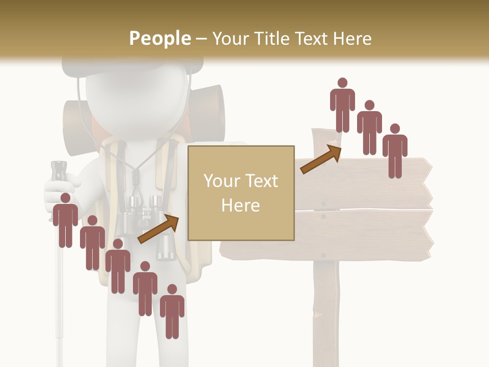 Man Hiking Human PowerPoint Template