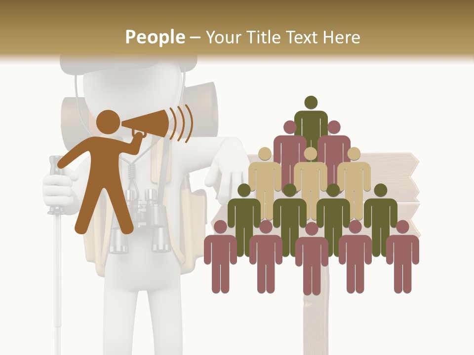 Man Hiking Human PowerPoint Template