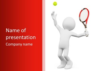 Racket Play White People PowerPoint Template
