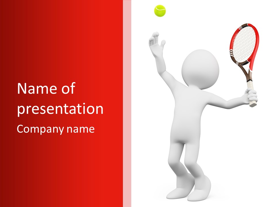 Racket Play White People PowerPoint Template
