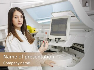 Experiment Chemistry Woman PowerPoint Template