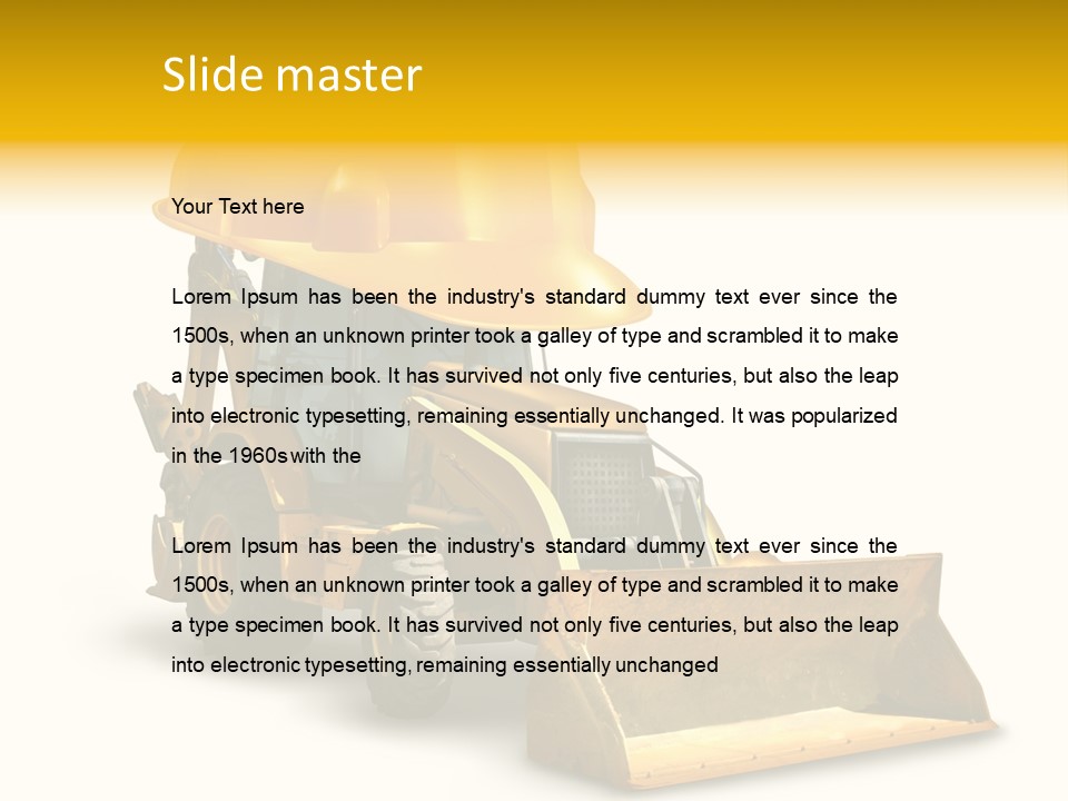 Safety Construction Industry Construction Vehicle PowerPoint Template