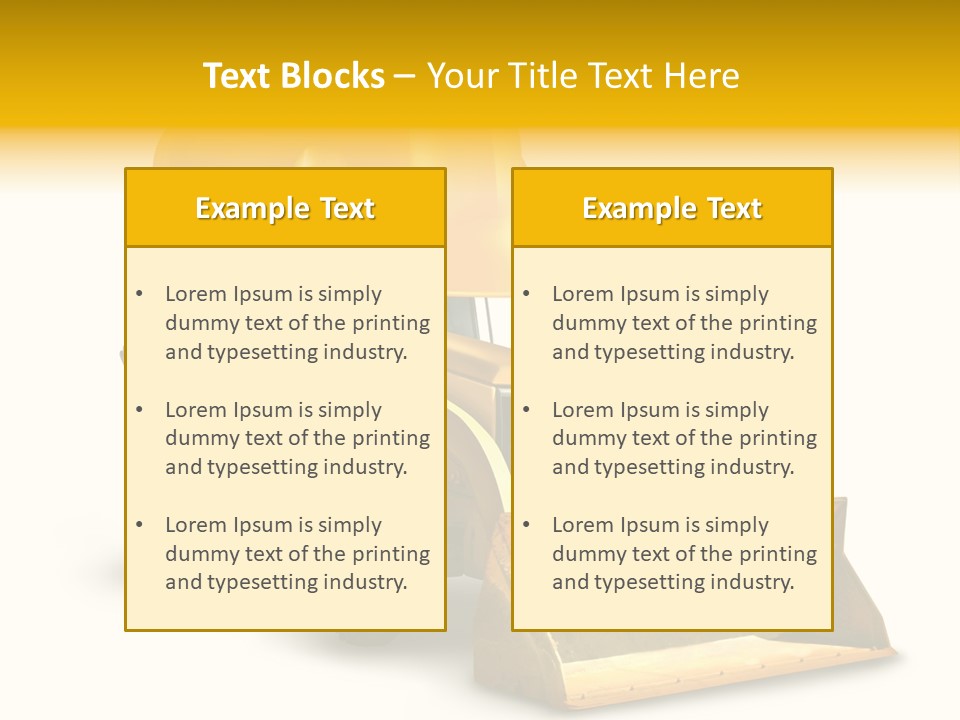 Safety Construction Industry Construction Vehicle PowerPoint Template