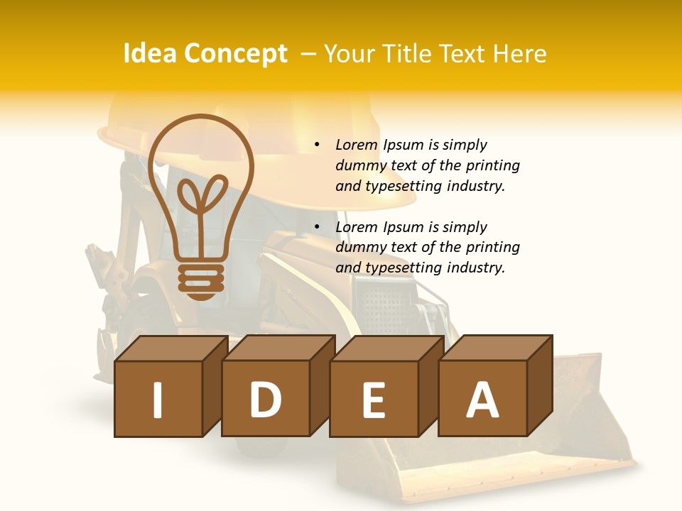 Safety Construction Industry Construction Vehicle PowerPoint Template