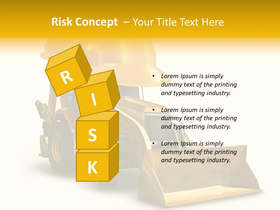 Safety Construction Industry Construction Vehicle PowerPoint Template