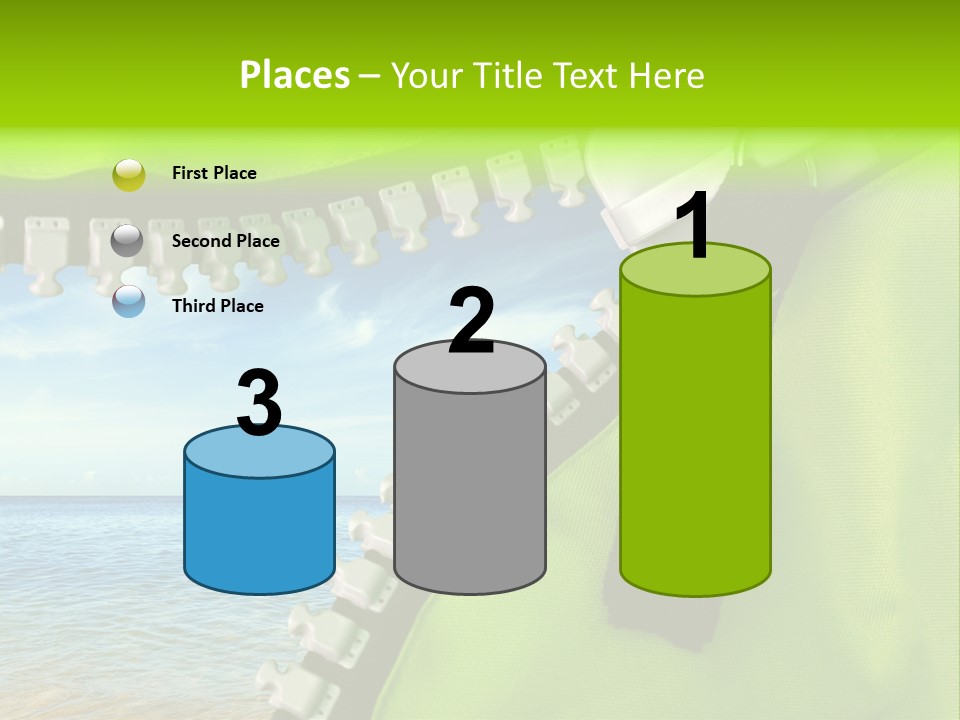 Unzipped Zip Blue PowerPoint Template