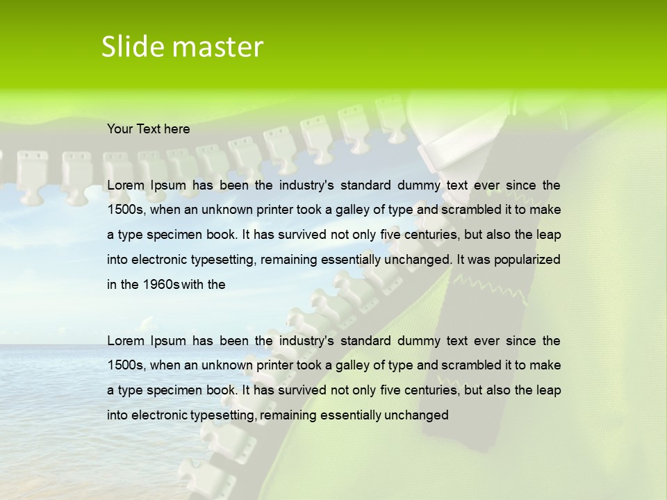 Unzipped Zip Blue PowerPoint Template