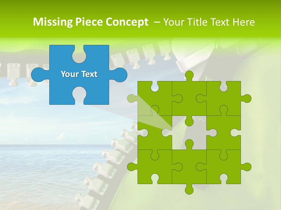 Unzipped Zip Blue PowerPoint Template