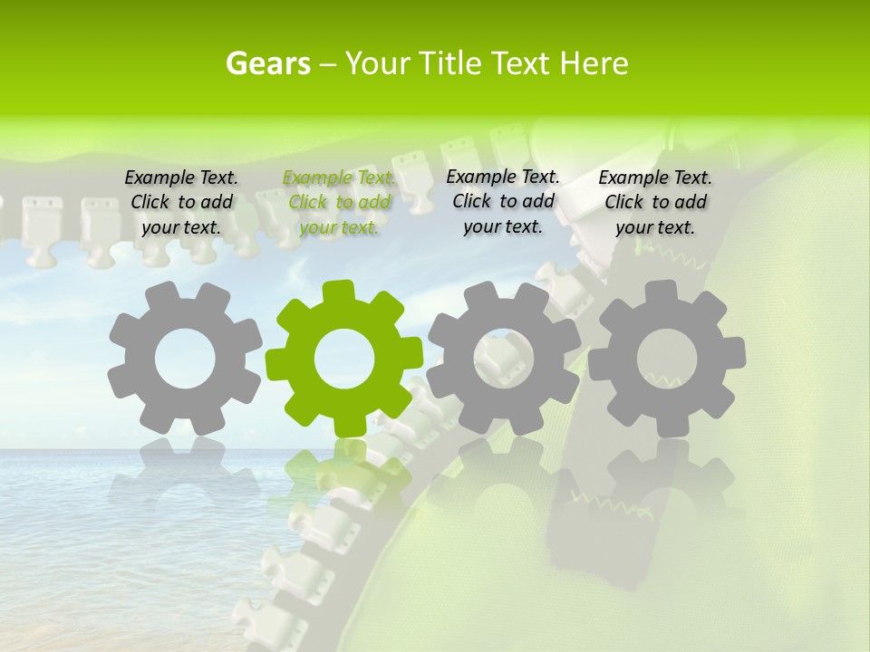 Unzipped Zip Blue PowerPoint Template