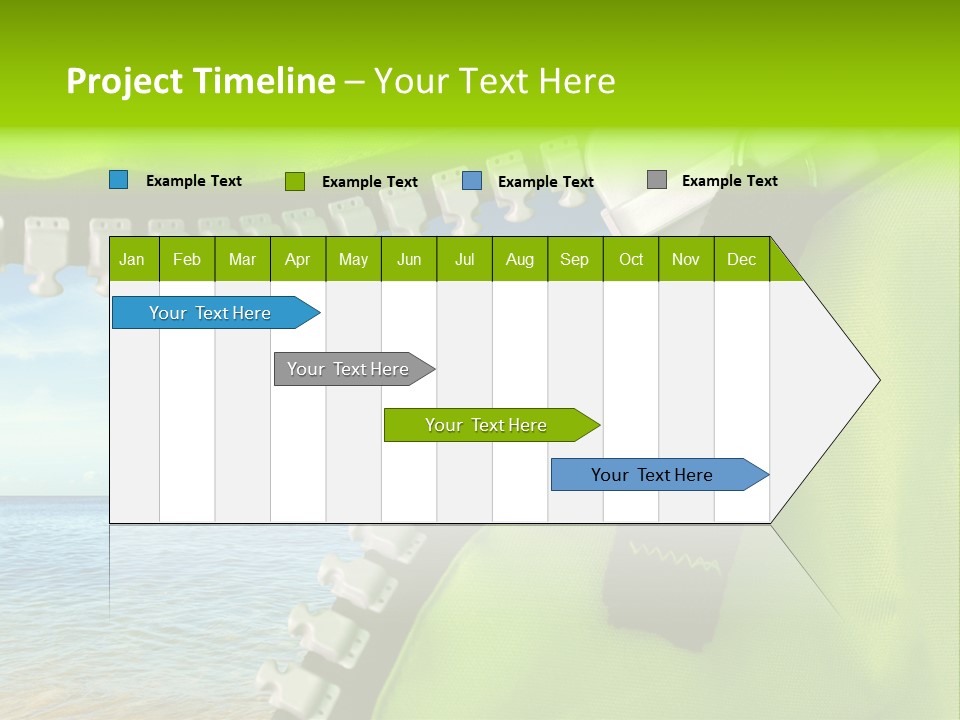Unzipped Zip Blue PowerPoint Template